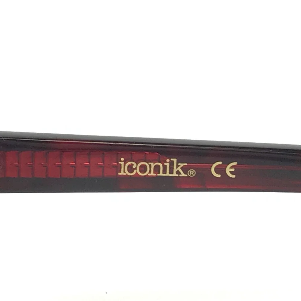 Iconik Eyeglasses Frames Annie C01 Red Horn Square Full Rim 53-17-140